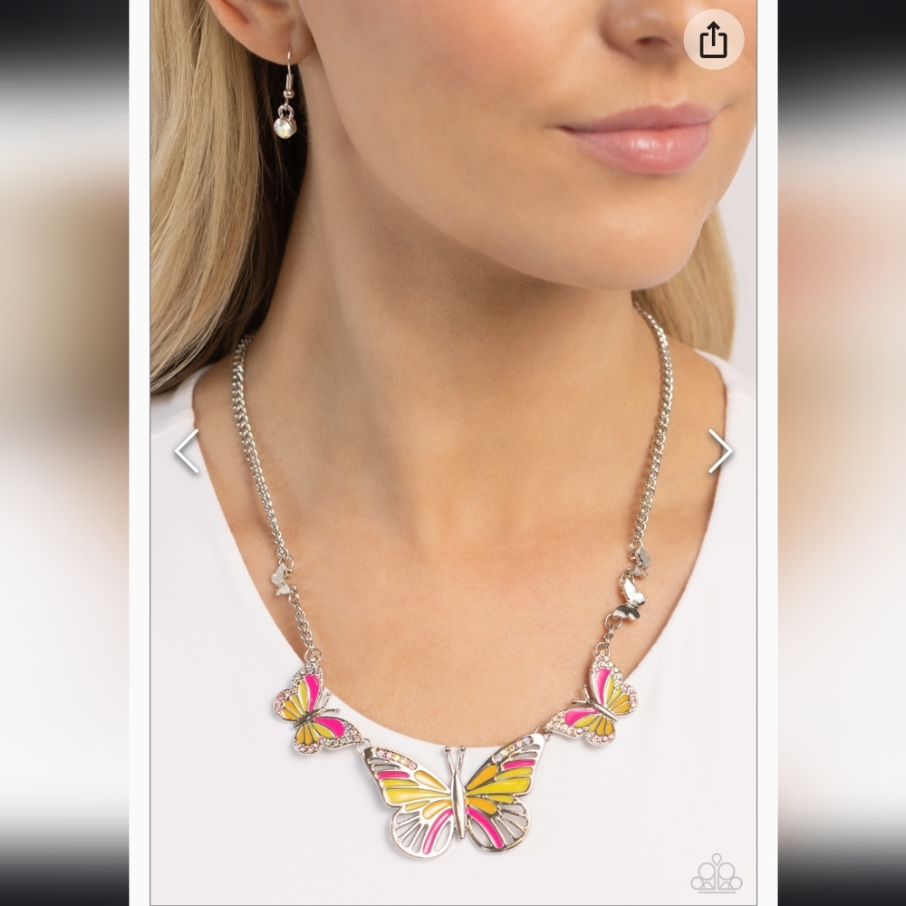 The FLIGHT Direction Yellow Necklace 💛   Silver Butterfly 🦋 💛 ✨️
